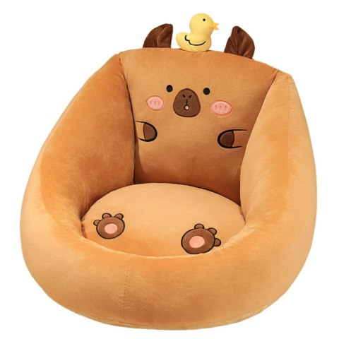 Fotel Pluszowy Dla Dzieci Kapibara Z Kaczuszką Brązowy 50x45cm LEAN Toys