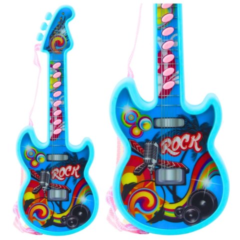 Gitara Elektryczna Dla Dzieci Melodie Gama Solmizacyjna Niebieski 29cm LEAN Toys