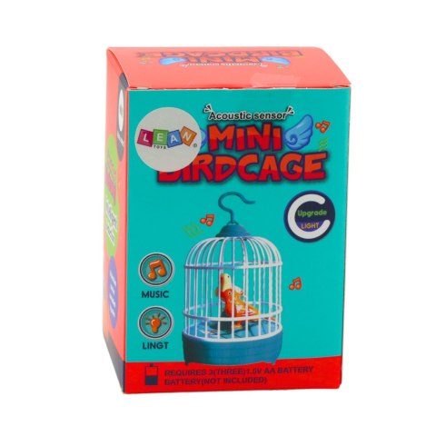 Klatka Z Ptaszkami Na Baterie Światła Dźwięki Pomarańczowa LEAN TOYS