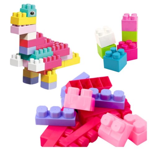 Klocki W Pudełku Duże Budowlane Zestaw Kolorowe 40ele. LEAN Toys