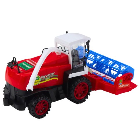 Kombajn Zbożowy Farmerski Rolniczy Heder Napęd Czerwony LEAN Toys
