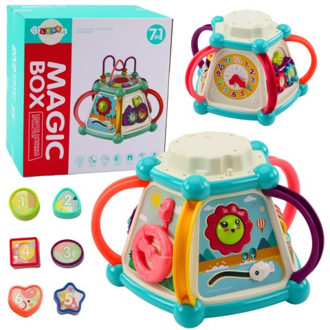Multifunkcyjna Kostka Edukacyjna Sorter 7w1 Światła Dźwięki LEAN Toys