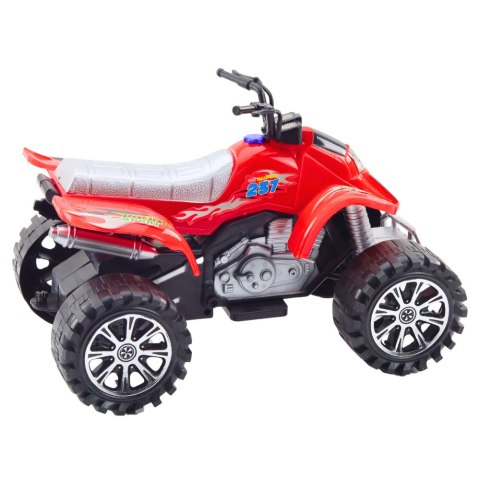 Quad Terenowy Z Napędem Bieżnikowane Koła Czerwony LEAN Toys