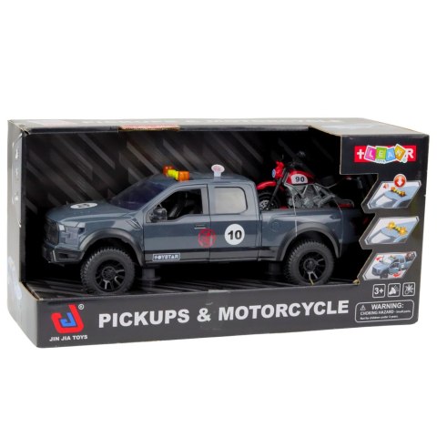 Samochód Pickup Z Motorem Światła Dźwięki Szary 1:12 LEAN Toys