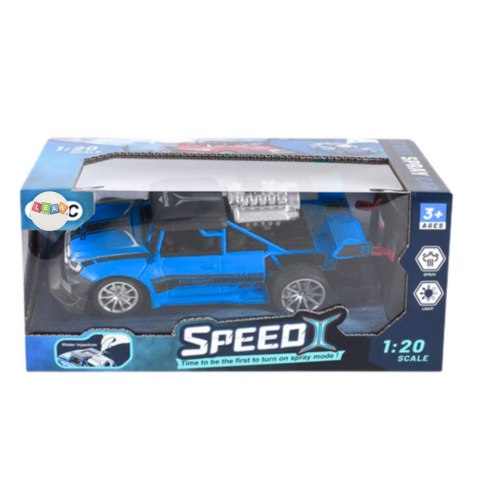 Samochód Zdalnie Sterowany RC 1:20 Światła Efekt Dymny Niebieski LEAN Toys