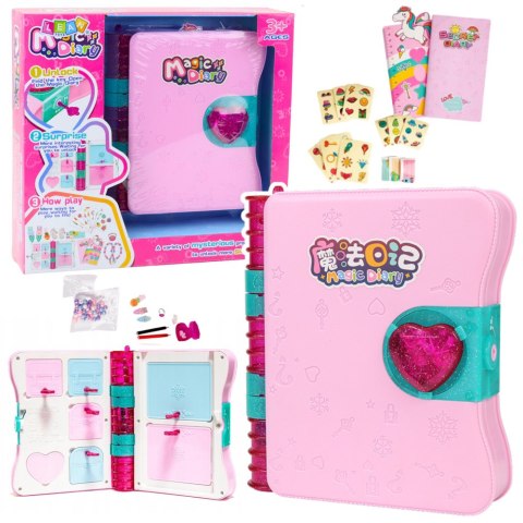 Sekretny Pamiętnik Na Kłódkę Notes Skrytka Kluczyk Akcesoria Różowy LEAN Toys