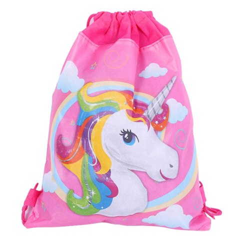 Worek Szkolny Na Buty Strój Gimnastyczny Jednorożec Różowy 35x27 cm LEAN