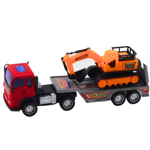 Zestaw Ciężarówka Laweta Naczepa Koparka Gąsienicowa LEAN Toys