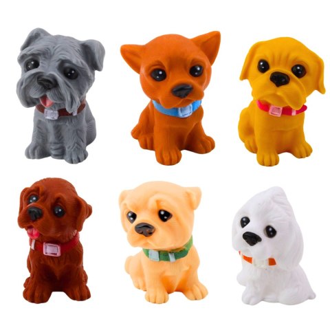 Zestaw Figurek Urocze Pieski Szczeniaczki Gumowe 8cm 6szt LEAN Toys