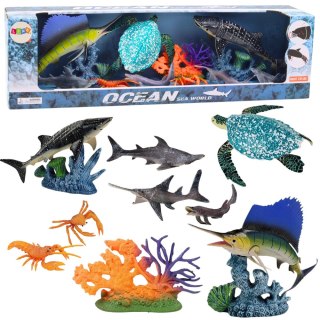 Zestaw Figurki Zwierzęta Morskie Ruchome Elementy Żółw LEAN Toys