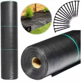 Agrotkanina czarna 1,1x50m UV 135g antychwastowa agrowłóknina + kotwy LEAN Trike