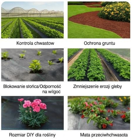 Agrotkanina czarna 160 cm x50m UV 90g antychwastowa agrowłóknina + kotwy LEAN Trike