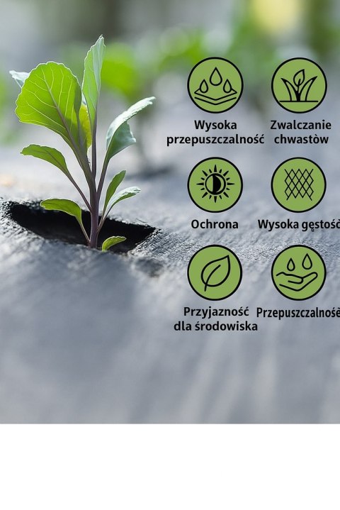 Agrotkanina czarna 160 cm x50m UV 90g antychwastowa agrowłóknina + kotwy LEAN Trike