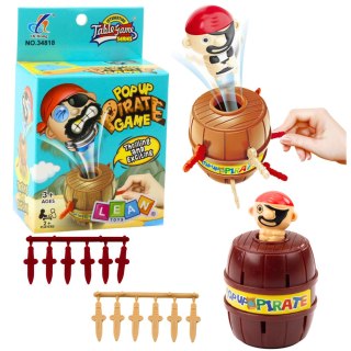 Gra Zręcznościowa Rodzinna Wyskakujący Pirat Beczka Miecze LEAN TOYS