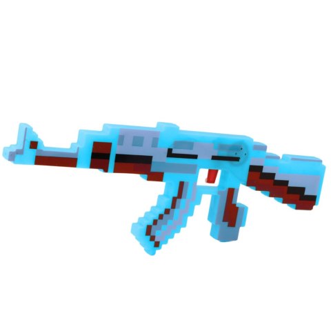 Karabin Pikselowy Broń Światła Dźwięki Niebieski 39cm LEAN Toys