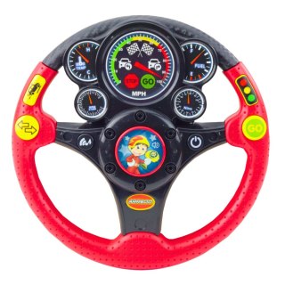 Kierownica Interaktywna Dla Dzieci Światła Dźwięki Wibracje Czerwona LEAN Toys