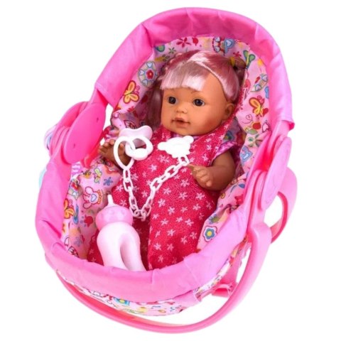 Lalka Bobas W Nosidełku Butelka Smoczek Mówi Gaworzy Siusia LEAN Toys