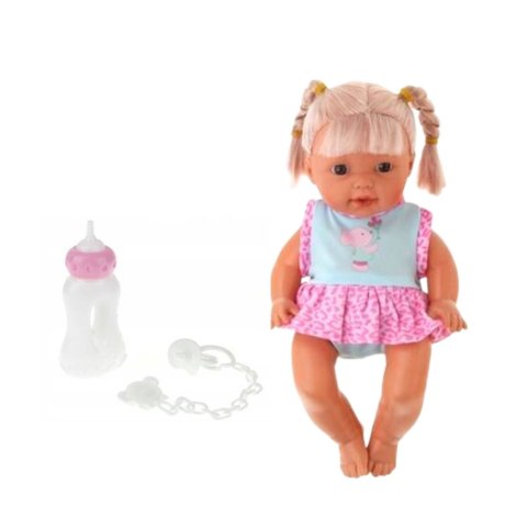 Lalka Bobas W Nosidełku Butelka Smoczek Mówi Gaworzy Siusia LEAN Toys