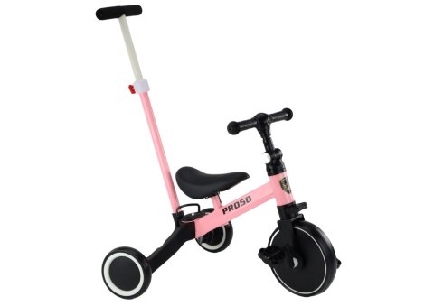 Rower Trójkołowy PRO50 Rowerek Z Rączką Do Prowadzenia Różowy LEAN Trike