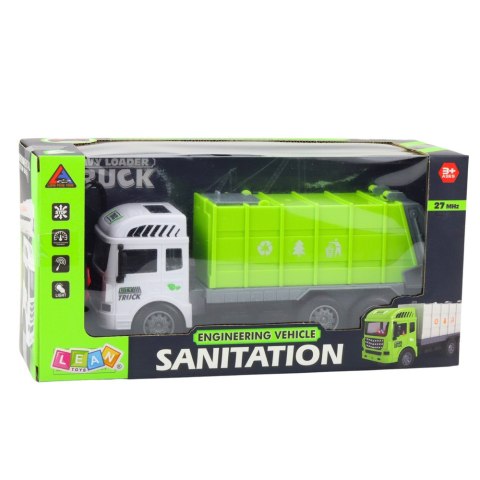 Śmieciarka RC Zdalnie Sterowana Światła Zielona 1:24 LEAN Toys