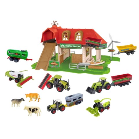Zestaw Farma Stodoła Traktory Figurki Zwierzęta 42 el. LEAN Toys