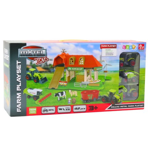 Zestaw Farma Stodoła Traktory Figurki Zwierzęta 42 el. LEAN Toys