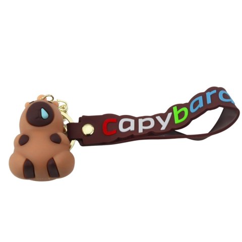 Brelok Figurka Kapibara Brązowa Zawieszka Karabińczyk Kółko LEAN TOYS
