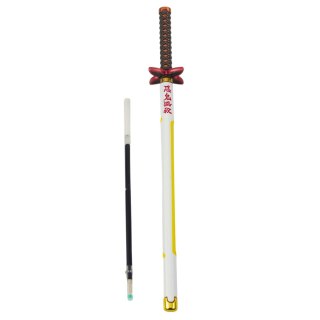 Długopis Miecz Katana Anime Metalowy Czarny Tusz Wymienny Wkład Biało-Żółty LEAN