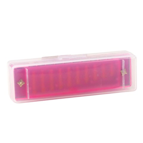 Harmonijka Ustna 10-Otworowa Dla Dzieci Początkujących Etui Różowa LEAN TOYS