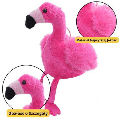 Flaming Pluszowy Brelok Puszysty Ozdoba Różowy 12cm LEAN TOYS