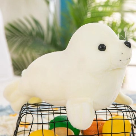 Pluszowa Foczka Pluszak Maskotka Przytulanka Biała 24cm LEAN TOYS