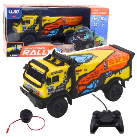 Samochód Ciężarowy Zdalnie Sterowany RC Pilot Dźwięki Żółty LEAN Toys