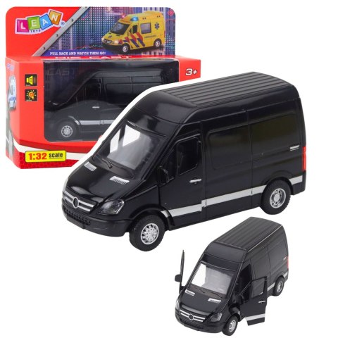 Samochód Dostawczy Metalowy Dźwięki Czarny LEAN Toys