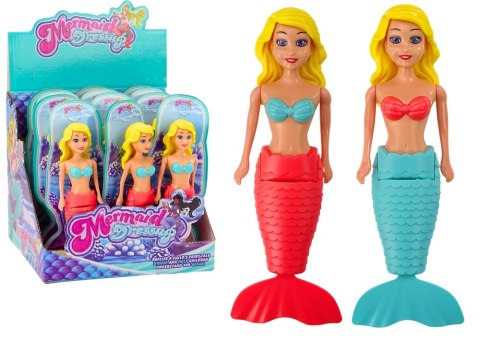 Syrenka Do Kąpieli Nakręcana Do Wody Pływająca Turkusowa Różowa Lalka MIX LEAN TOYS