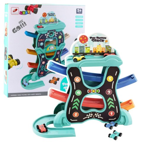 Zestaw Edukacyjny Tor Samochodowy Zjeżdzalnia Trzy Poziomy LEAN Toys