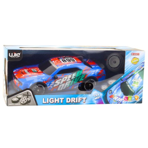 Auto Sportowe Zdalnie Sterowane RC Podświetlana Karoseria Drift Niebieskie LEAN Toys