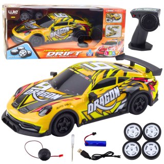 Auto Sportowe Zdalnie Sterowane RC Podświetlana Karoseria Drift Żółty LEAN Toys