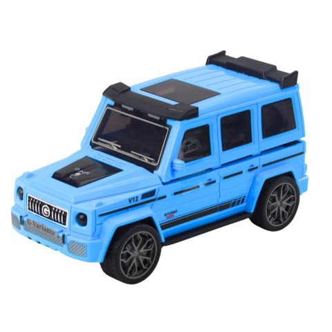 Auto Terenowe Metalowe Ukryty Samochodzik Światło Dźwięk Biały Niebieski LEAN Toys