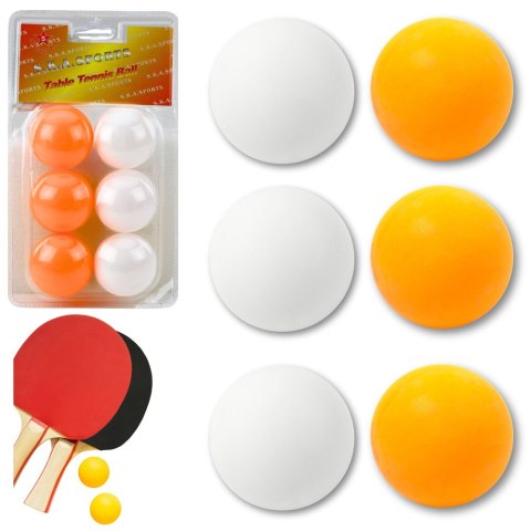 Piłeczki Do Ping Ponga Sport Biały Pomarańczowy 6szt LEAN TOYS