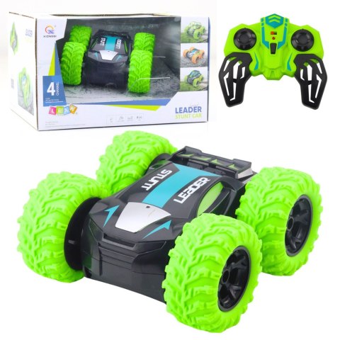 Samochód Kaskaderski Zdalnie Sterowany RC Obroty o 360° Zielony LEAN Toys