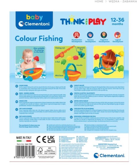 Zabawka logiczna Wędka Łowienie Rybek Łódka Clementoni 17581 Clementoni