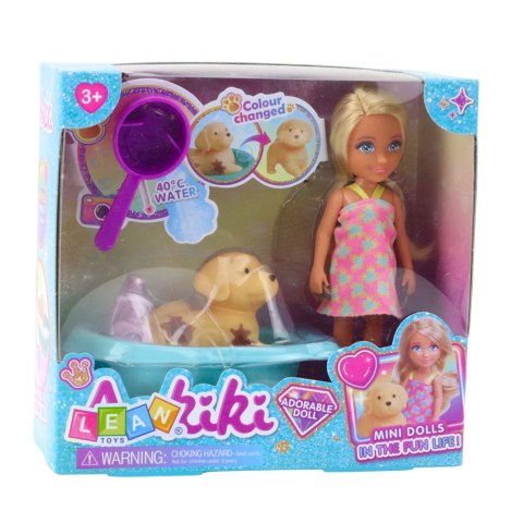 Zestaw Lalka Piesek Wanna Kąpiel Akcesoria Interaktywne Dla Dziewczynek LEAN Toys