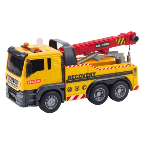 Ciężarówka Budowlana Z Regulowanym Dźwigiem Światła Dźwięki Żółta LEAN Toys