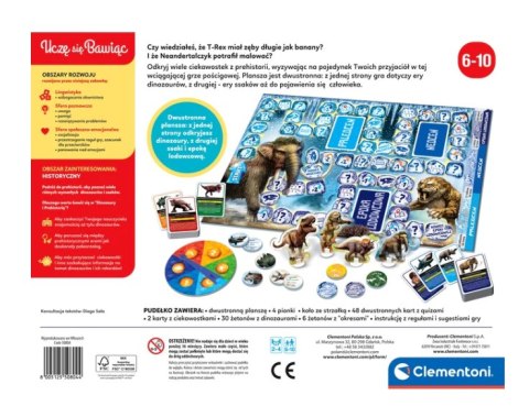 Gra planszowa Quiz Dinozaury i Prehistoria Epoka Lodowcowa Uczę się Bawiąc Język Polski Clementoni 50804 Clementoni