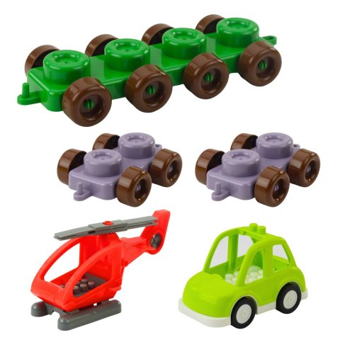 Klocki Konstrukcyjne Edukacyjne W Torbie Dinozaury Cyfry Litery 91 el. LEAN Toys