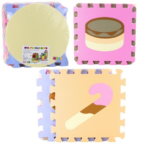 Miękkie Puzzle Mata Edukacyjna Pianka EVA Zwierzęta Pastelowe 16 el. LEAN Toys