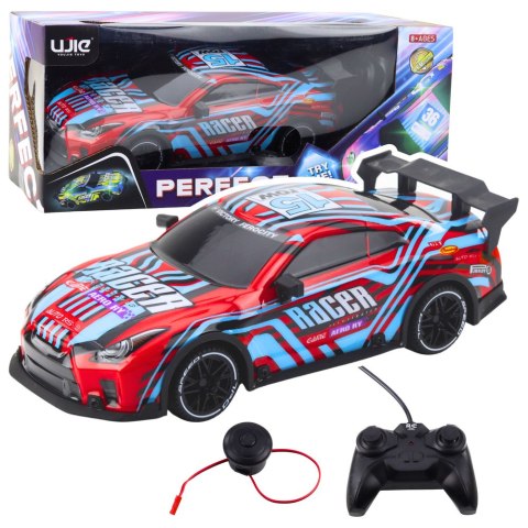 Samochód Wyścigowy Zdalnie Sterowane RC Świecąca Karoseria Niebiesko-Czerwony LEAN Toys