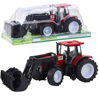 Traktor Pojazd Rolniczy Farmerski Z Chwytakiem Czerwony LEAN Toys