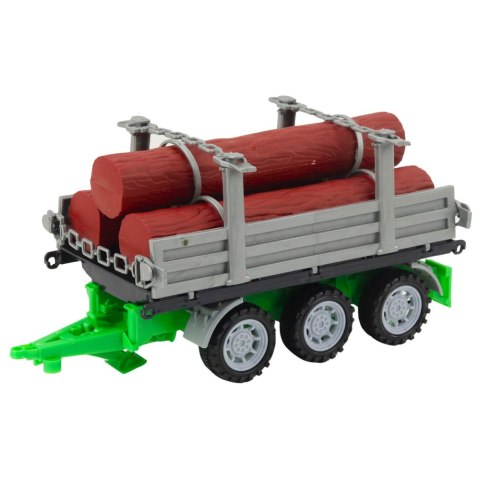 Traktor Rolniczy Farmerski Z Przyczepą Do Drewna Kłody Zielony LEAN Toys