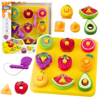 Układanka Edukacyjna Dla Dzieci Geometryczne Owoce Przeplatanka LEAN Toys